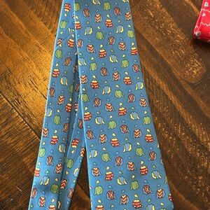 Hermes Blue Tie with Playful Pattern